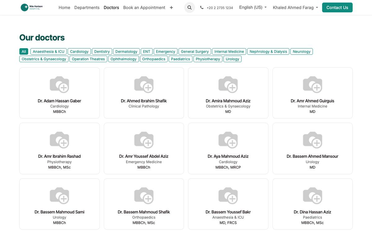 The doctors’ directory: search, filters, ratings and the next free times.